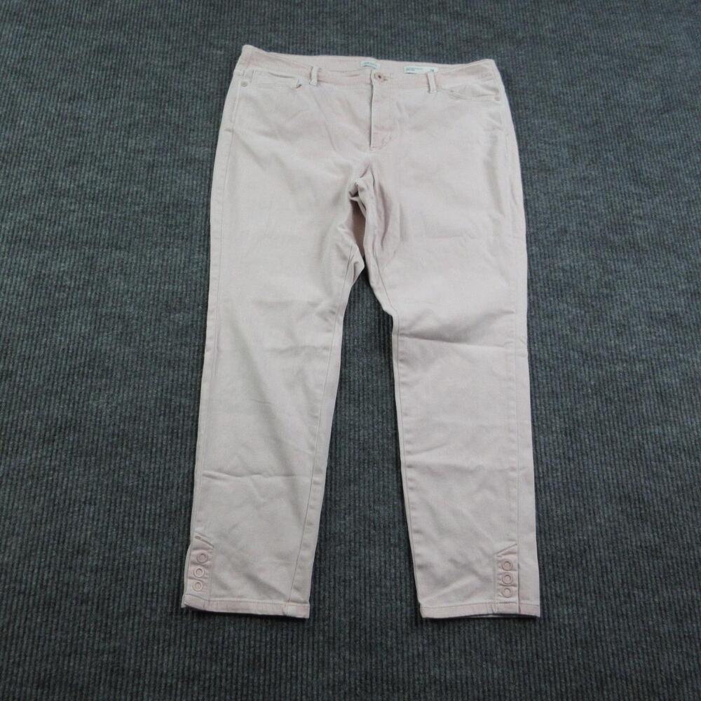 J. Jill Denim Pants Womens 14 Pink Slim Ankle Skinny Stretch Pockets 37x28.5*